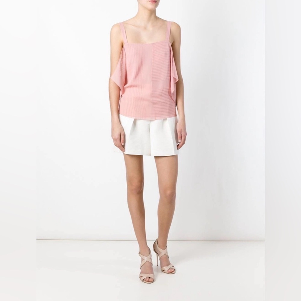 Tory Burch Pink Pleated Flowy Camisole, size 10